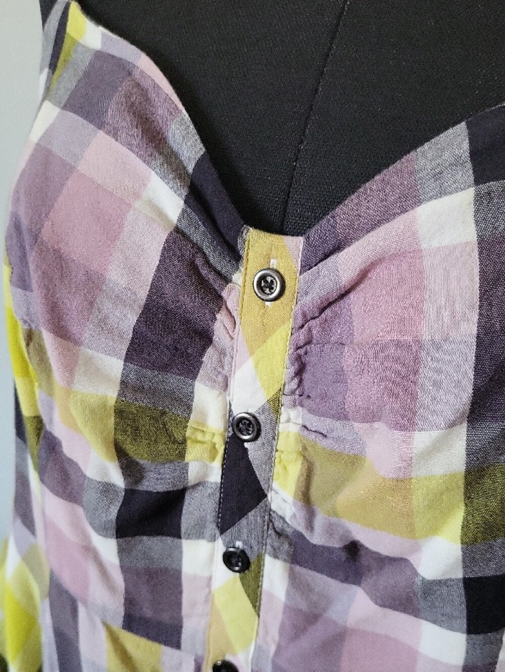Torrid Multi Plaid Challis Button Front Midi Dress Size 1X - Picture 8 of 15